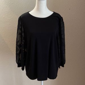 Worn once- CeCe sheer sleeve blouse.